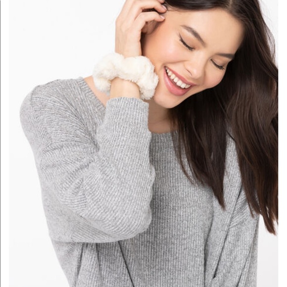 Ribbed Dolman Sleeve Loungewear Set - Light Grey - Picture 7 of 10